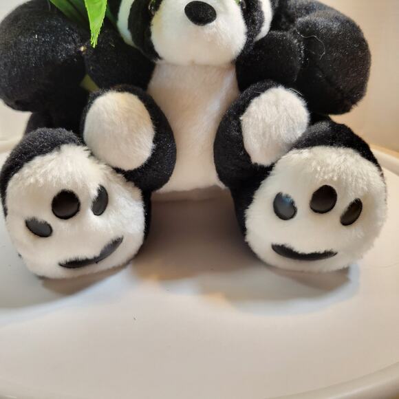 Panda Bear Plush Stuffed Animal 12" Holding Baby with Bamboo Plushy Stuffy - Picture 16 of 16